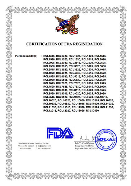 ROCLAS LASER FDA Certification for Laser Engraving