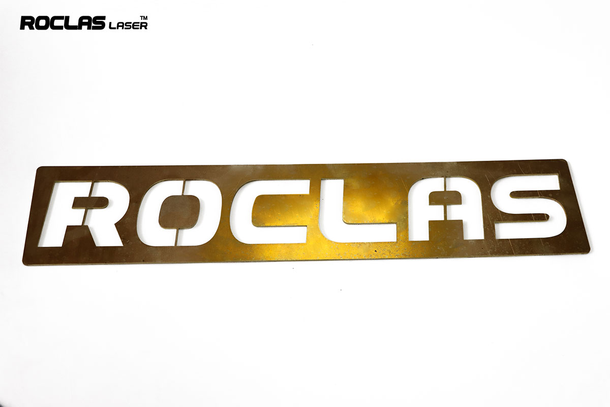 6000W Fiber Laser Cutting Machine cutting brass logo